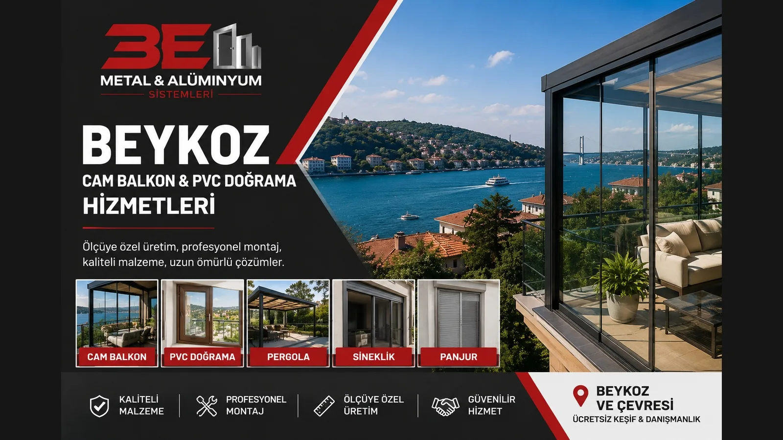 Beykoz cam balkon ve PVC doğrama uygulaması